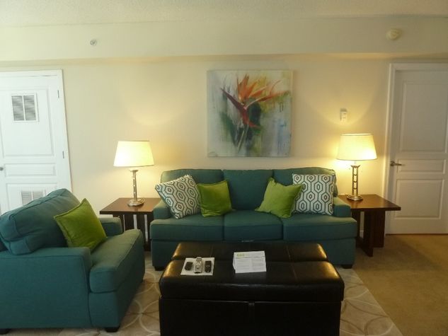 Fully-Furnished Living Room with Pullout Sleeper-Sofa