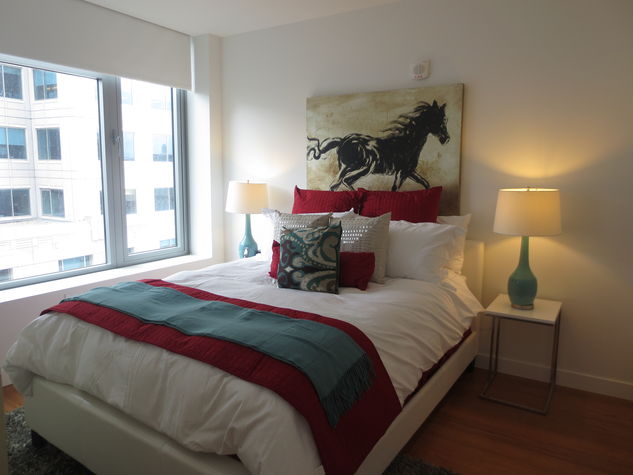 Private bedroom with queen size bed and large closet