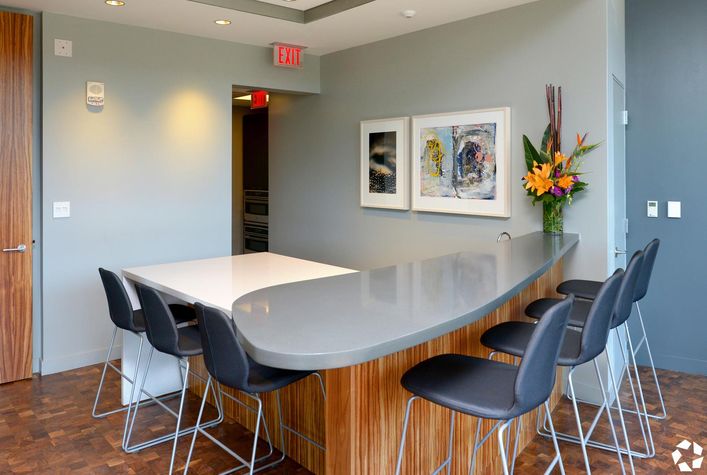 Resident Lounge with Display Kitchen and Bar Area