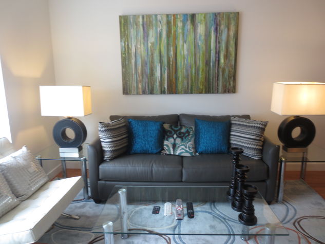 Living room with sofa bed and chair