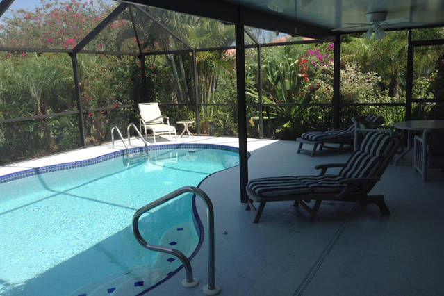 Heated, salted swimming pool.