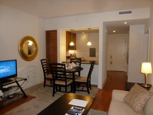 Dining area with seating for four where you can dine in comfort