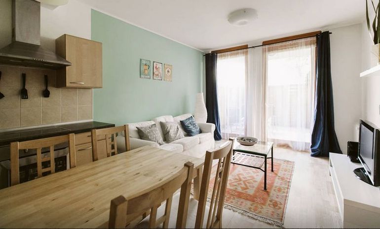 Kitchen with dining table
