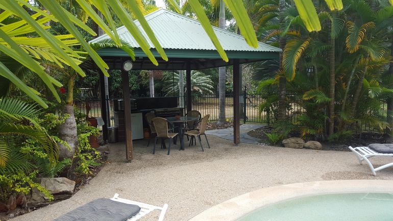 shared bbq in pool area