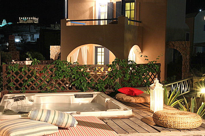 Villa Athena with Venetian Castle view by night