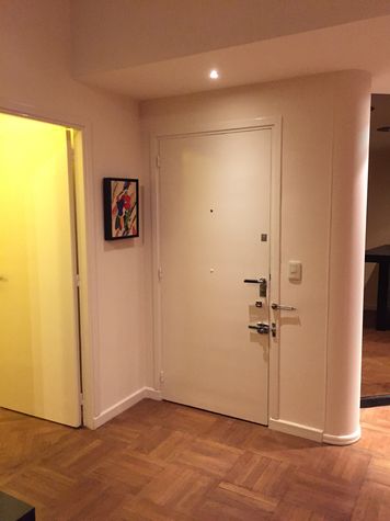 Apartment entrance door > evening