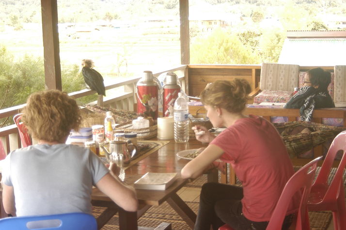 Enjoying Breakfast at The Ngimat Ayu House