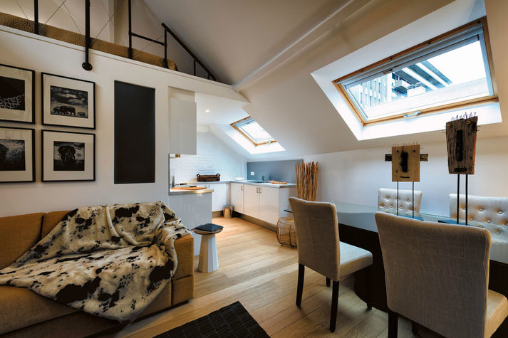 Living Area with Fully-Equipped Kitchen